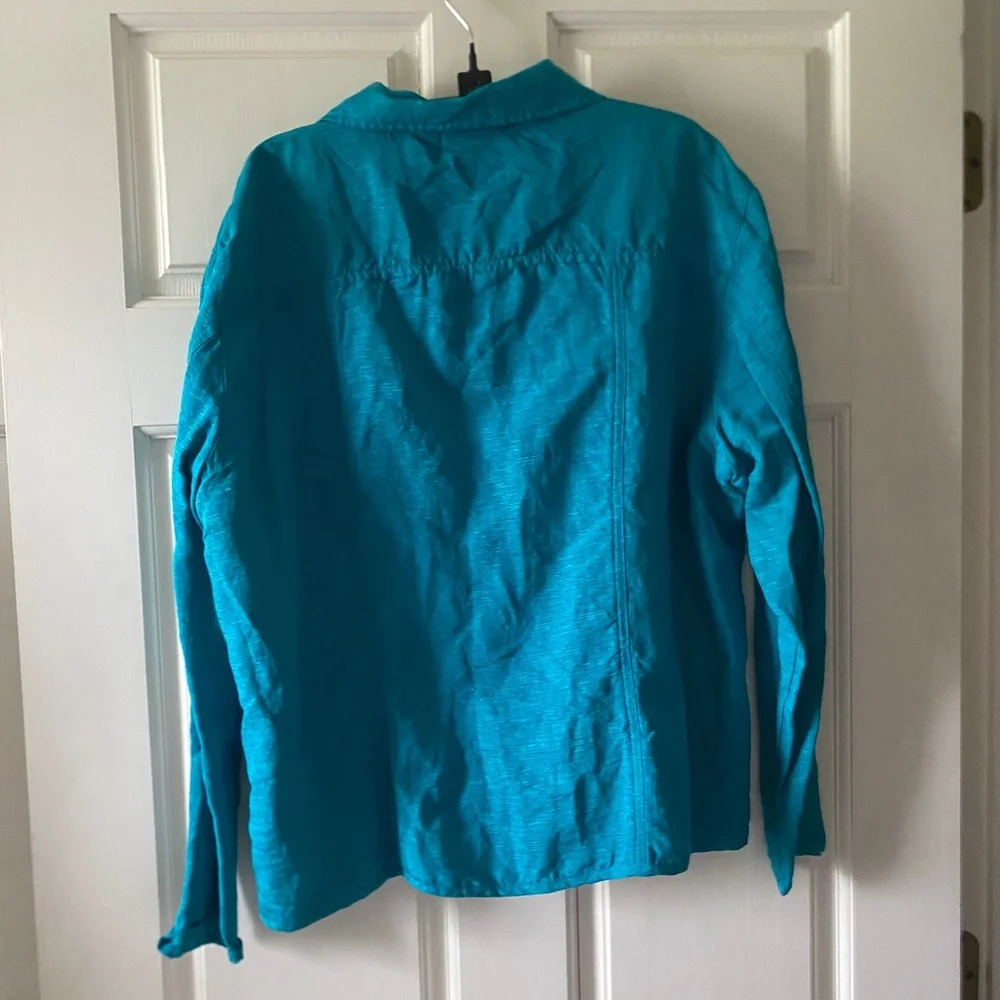 Chico's Silk & Linen Button Down Shirt - Size XL (Chico's 3) - Picture 2 of 5